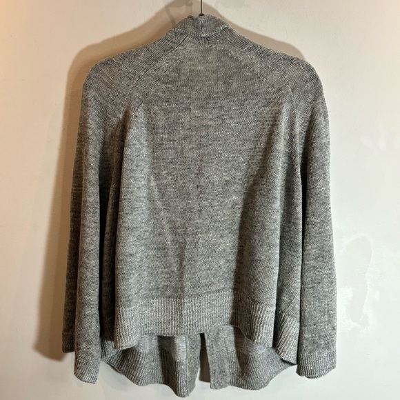 EILEEN FISHER Sz L Loose Knit Open Front Wide Kimono Raglan Sleeve Cardigan - Picture 6 of 7